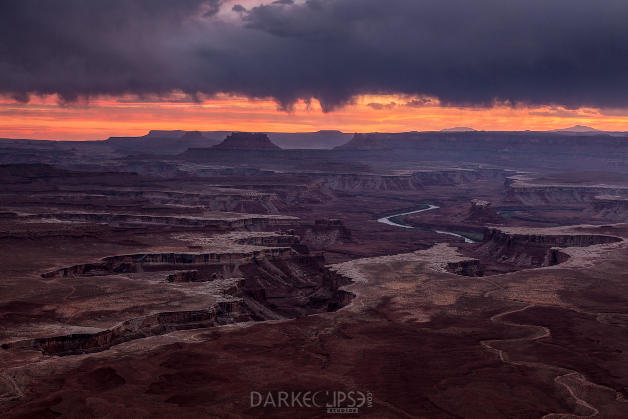 Green River Overlook during sunset storm